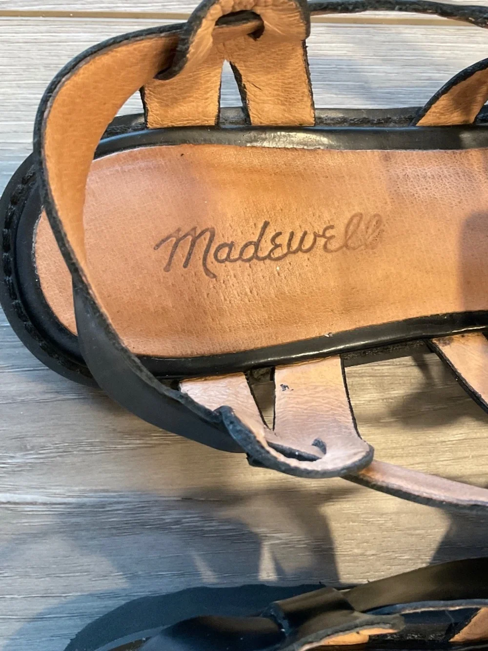 MADEWELL The Cari Fisherman Sandal in Black Size 9.5